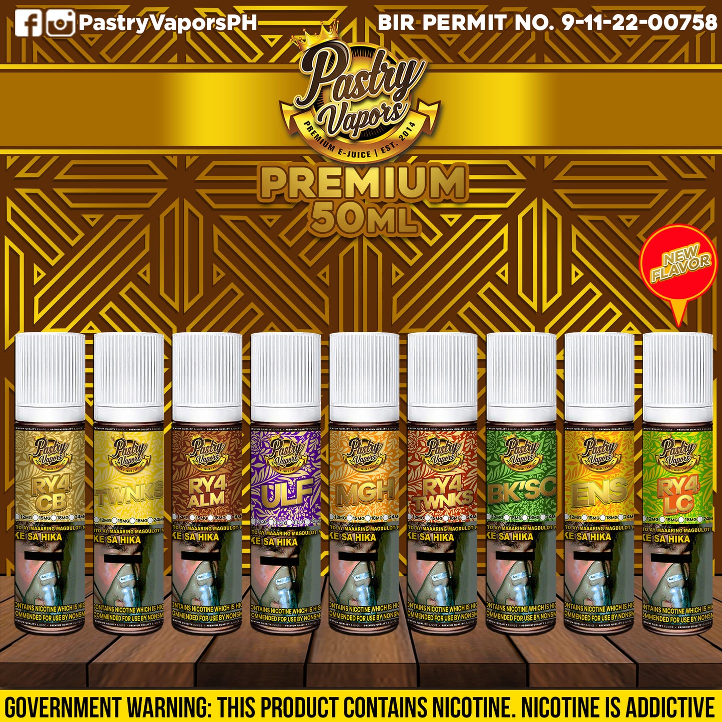 PASTRY VAPORS PREMIUM FREEBASED 50ML