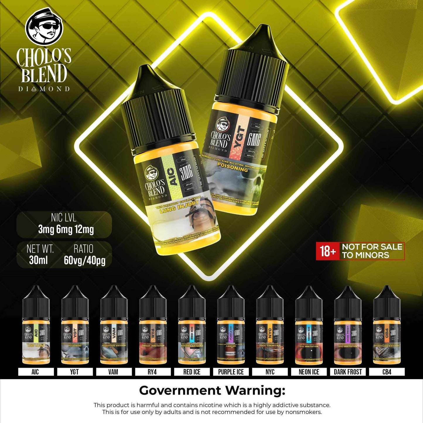 CHOLO'S BLEND DIAMOND FREEBASED 30ML