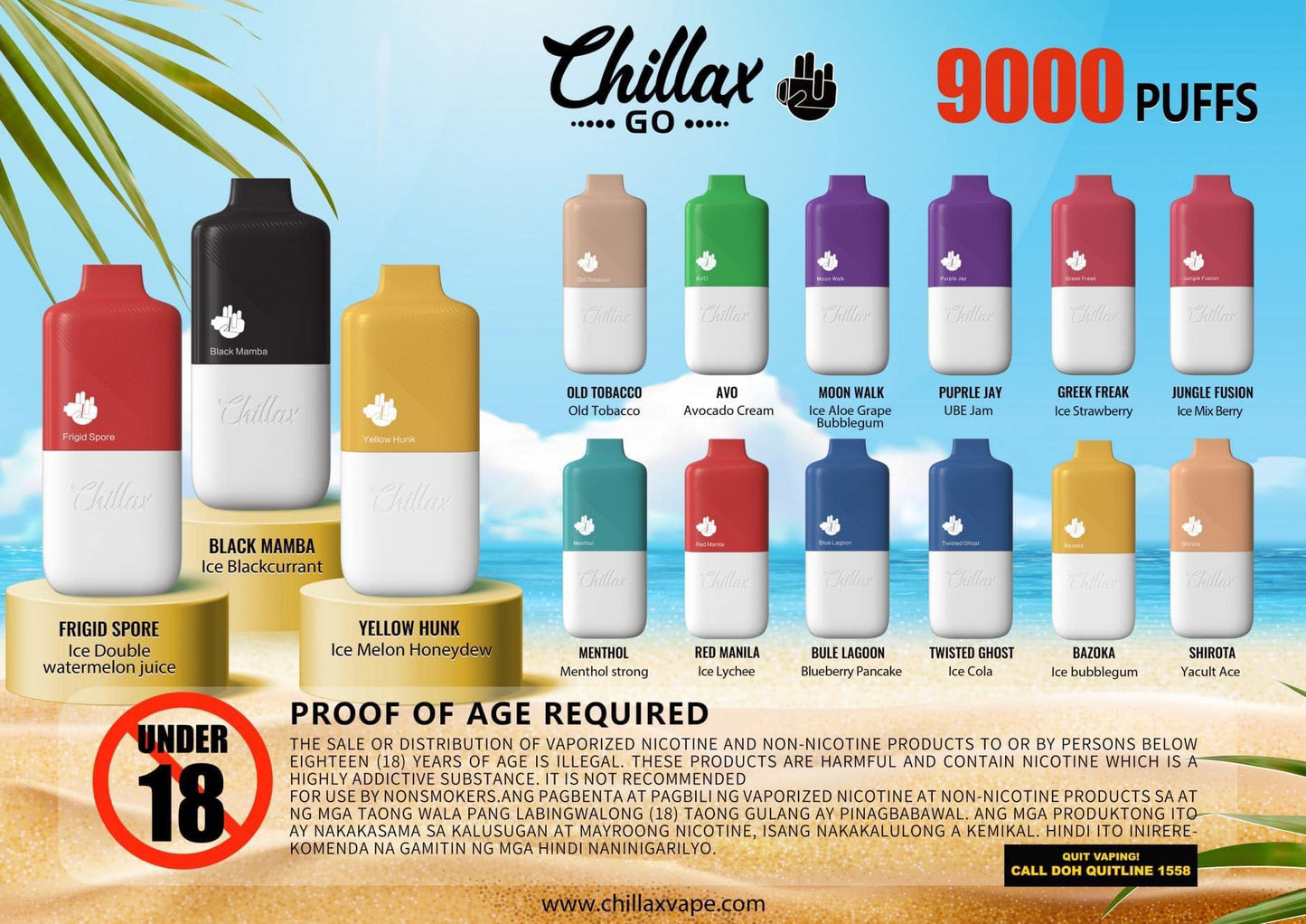 CHILLAX GO 9,000 PUFFS