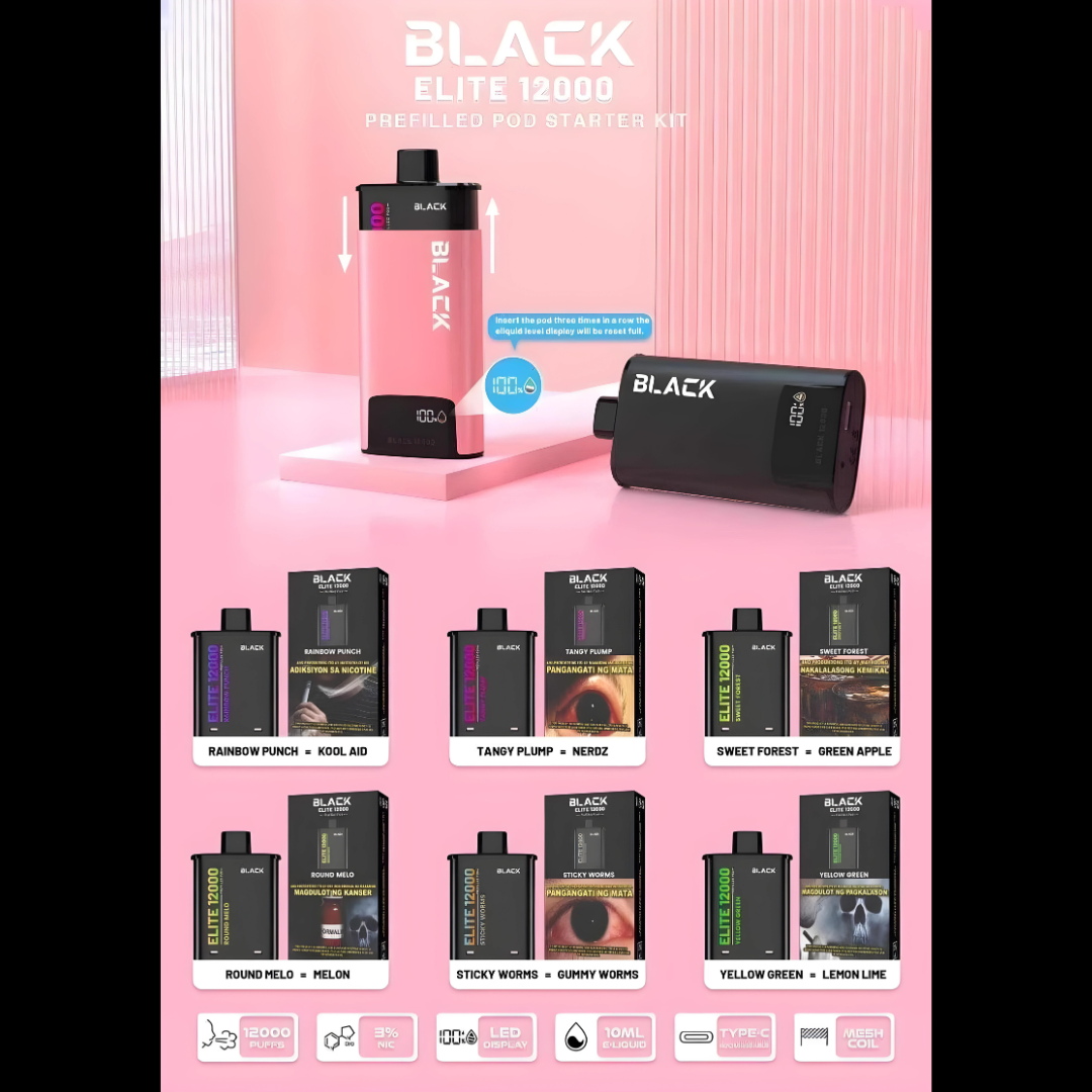 BLACK ELITE V2 12,000 PUFFS